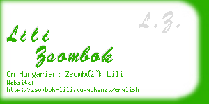 lili zsombok business card